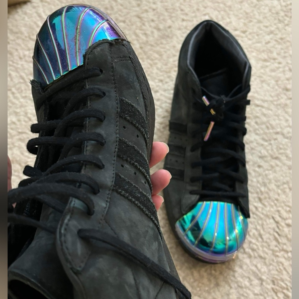 COPY - Black and metallic Adidas shoes